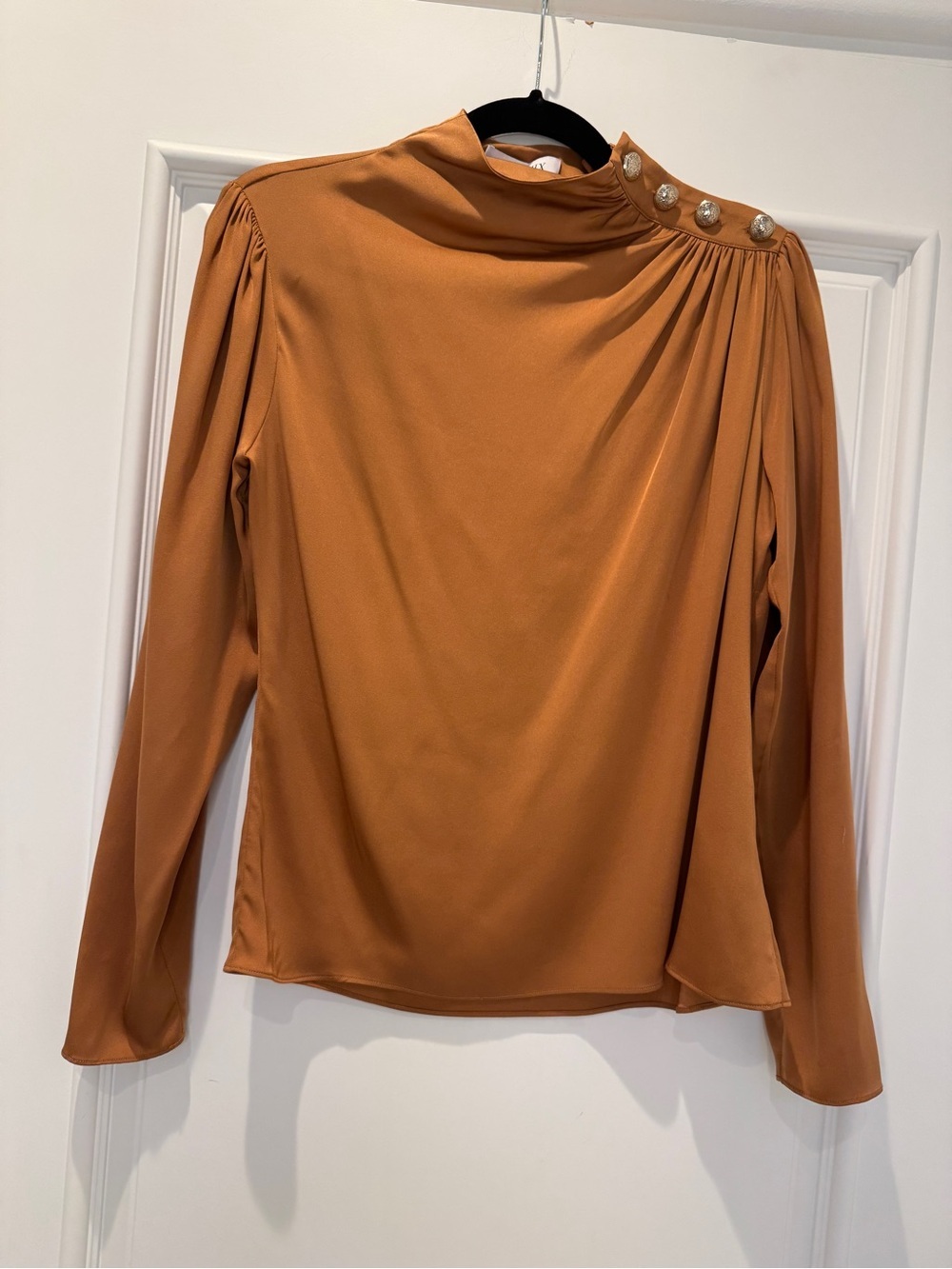 Intermix Draped Silk Blouse Size 2 - Picture 2 of 6